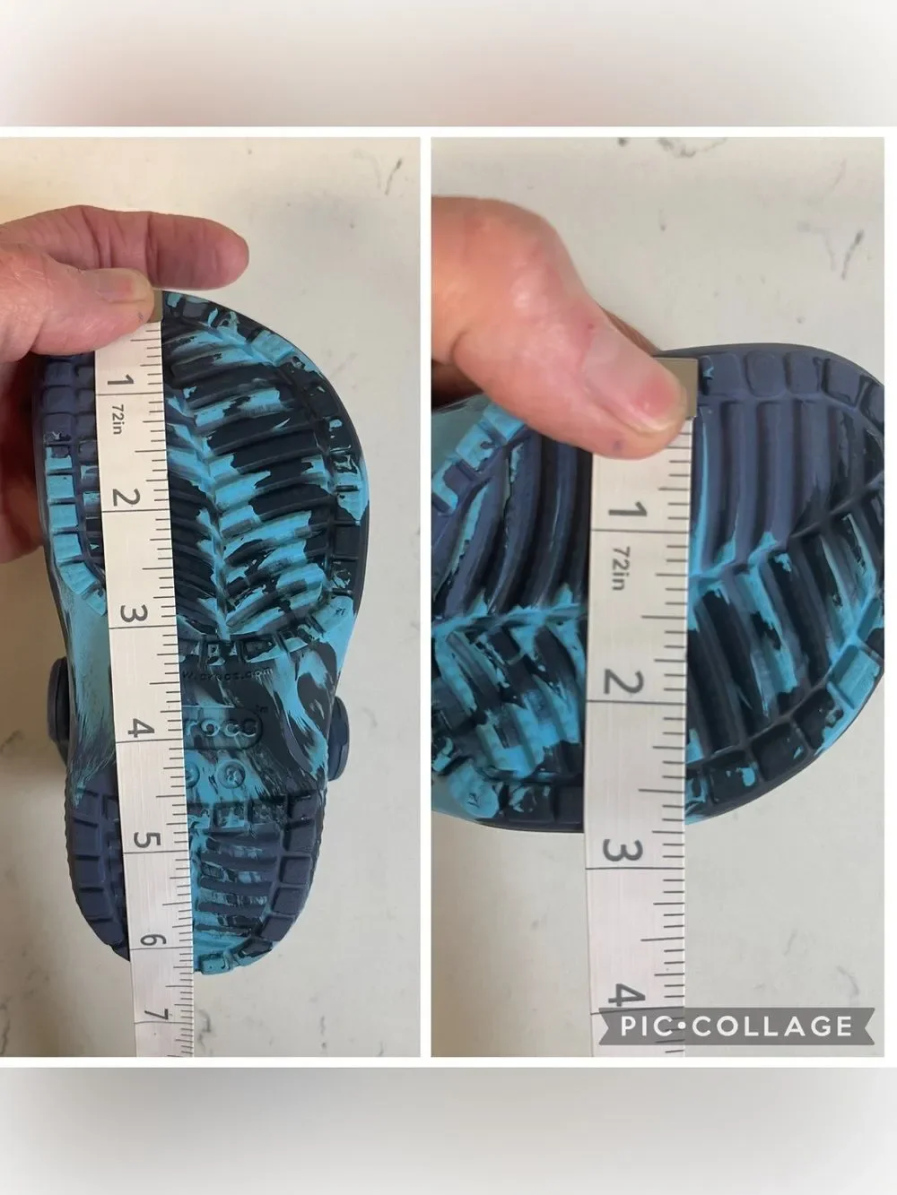 Crocs KIDS' CROCS LITTLE KID CLASSIC MARBLED CLOGS Blue Swirl Shoes Size 8
